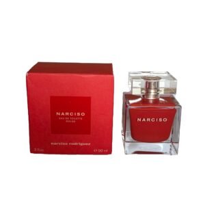 narciso rodriguez narciso rouge eau de toilette 90ml. Box and bottle side by side photo.