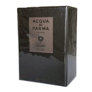 acqua di parma colonia leather eau de cologne concentree 180ml. Front angled photo showing graphics.
