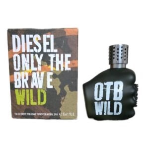 diesel only the brave wild eau de toilette 35ml. Box and bottle side by side photo.