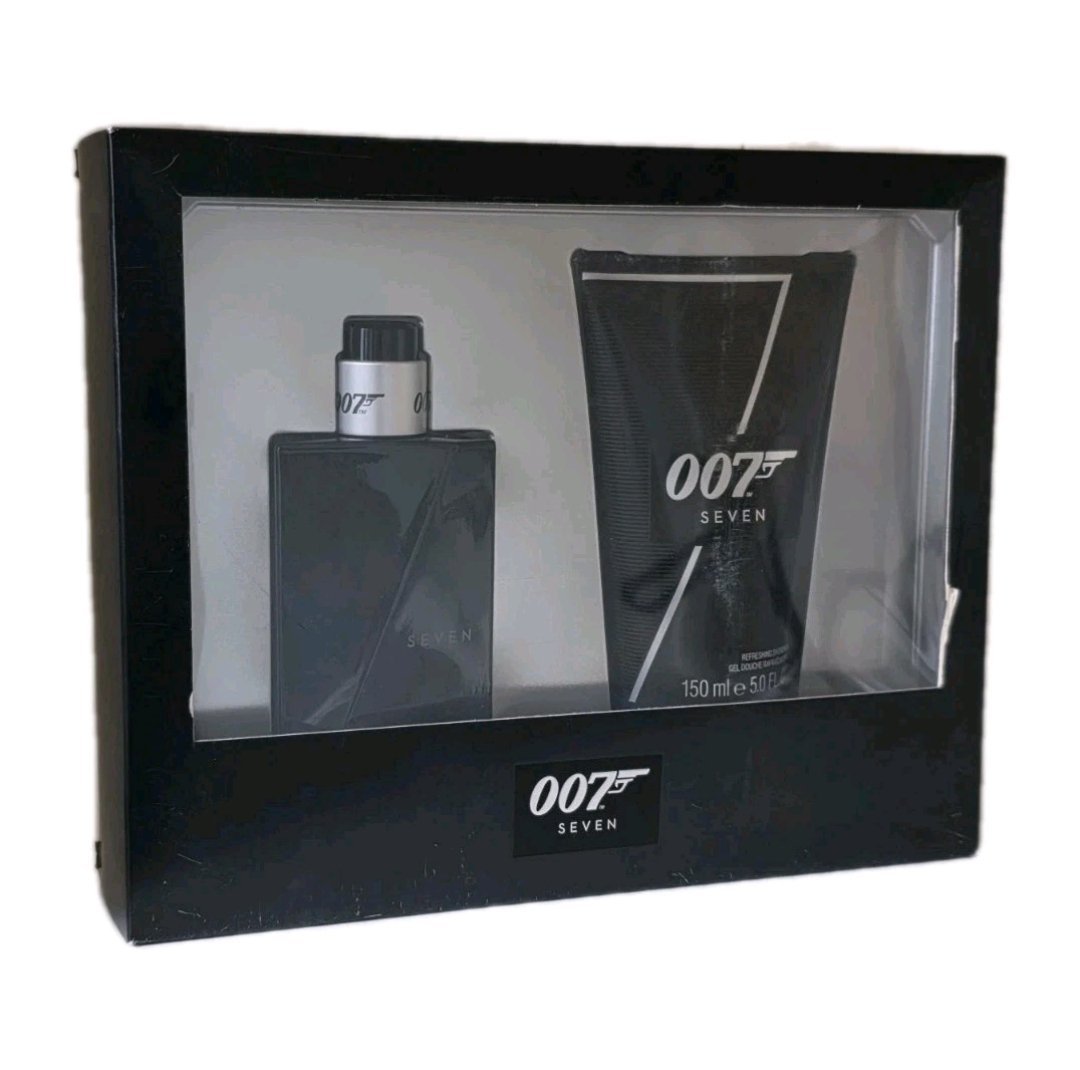 James Bond 007 Seven Eau De Toilette 50ml Gift Set James Bond 007 Seven Eau De Toilette 50ml Gift Set. Front angled photo of gift box.