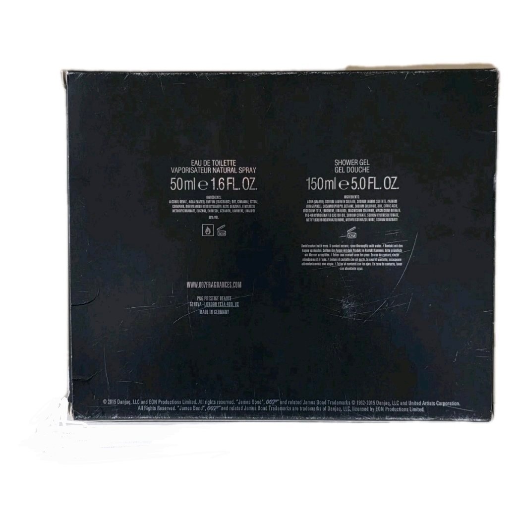James Bond 007 Seven Eau De Toilette 50ml Gift Set James Bond 007 Seven Eau De Toilette 50ml Gift Set. Back of gift box.