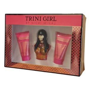 trini girl by nicki minaj eau de parfum 30ml 3 piece gift set. Front angled photo.
