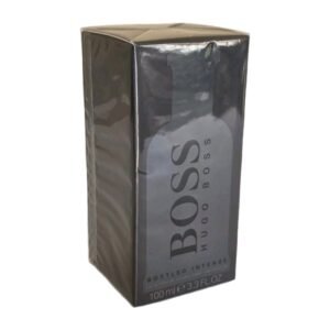 Hugo Boss Boss Bottled Intense Eau de Parfum 100ml. Front angled photo of grey box.