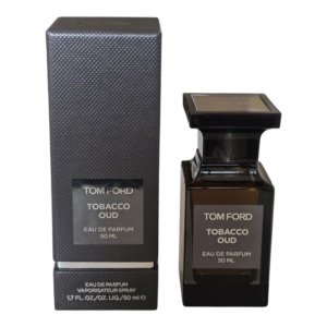 tom ford tobacco oud eau de parfum 50ml. Box and bottle side by side photo.
