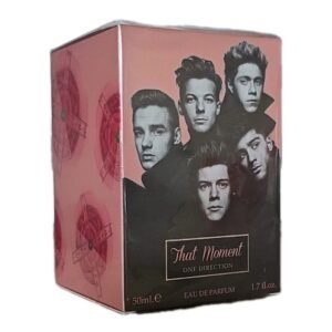 one direction that moment eau de parfum 50ml. Front photo of fragrance box.
