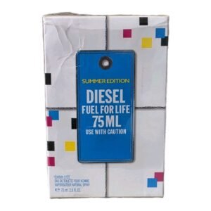 diesel fuel for life summer edition eau de toilette 75ml. Front of box photo.