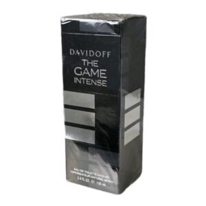 davidoff the game intense eau de toilette 100ml. Front angled photo of box.