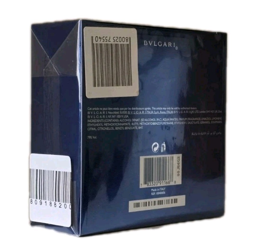 bvlgari aqva atlantiqve eau de toilette 100ml bvlgari aqva atlantiqve eau de toilette 100ml. side and back of box showing two retail stickers.