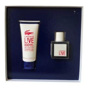 Lacoste Live Eau de Toilette 40ml Gift Set. Photo of internal of box.