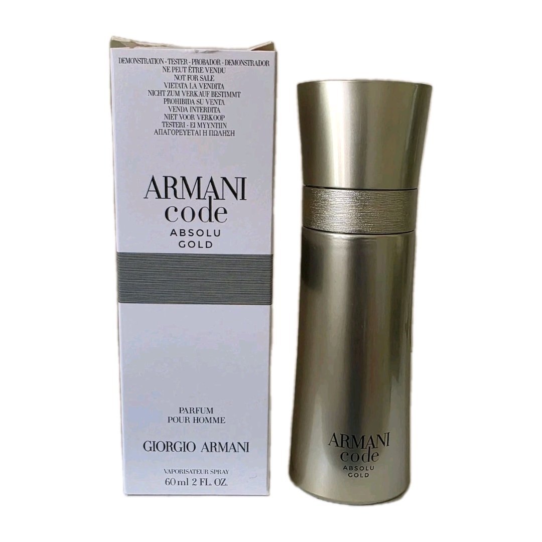 Giorgio Armani Absolu Gold Parfum 60ml Giorgio Armani Absolu Gold Parfum 60ml. Box and bottle side by side photo.