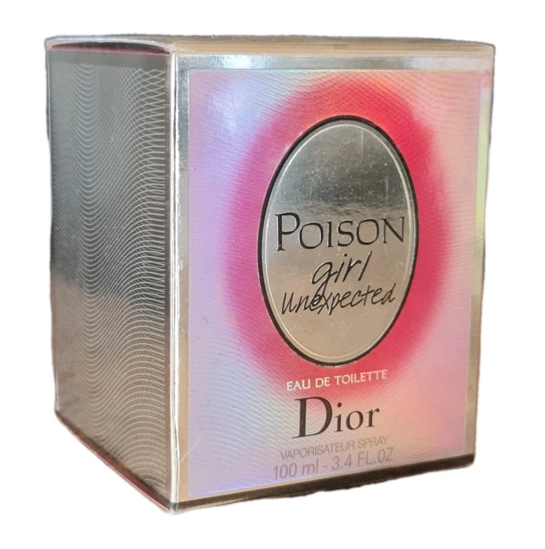 Dior Poison Girl Unexpected Eau De Toilette 100ml Dior Poison Girl Unexpected Eau De Toilette 100ml. Front angled photo of perfume box.