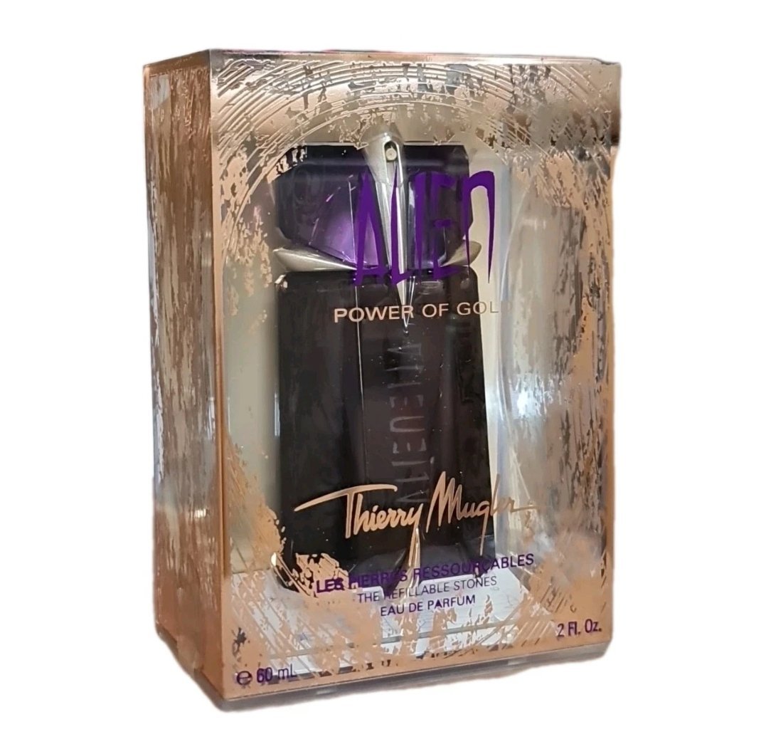 Thierry Mugler Alien Power of Gold Limited Edition Eau De Parfum 60ml Thierry Mugler Alien Power of Gold Limited Edition Eau De Parfum 60ml. Front of box photo.