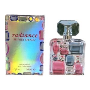Britney Spears Radiance Eau de Parfum 30ml. Box and bottle side by side photo.