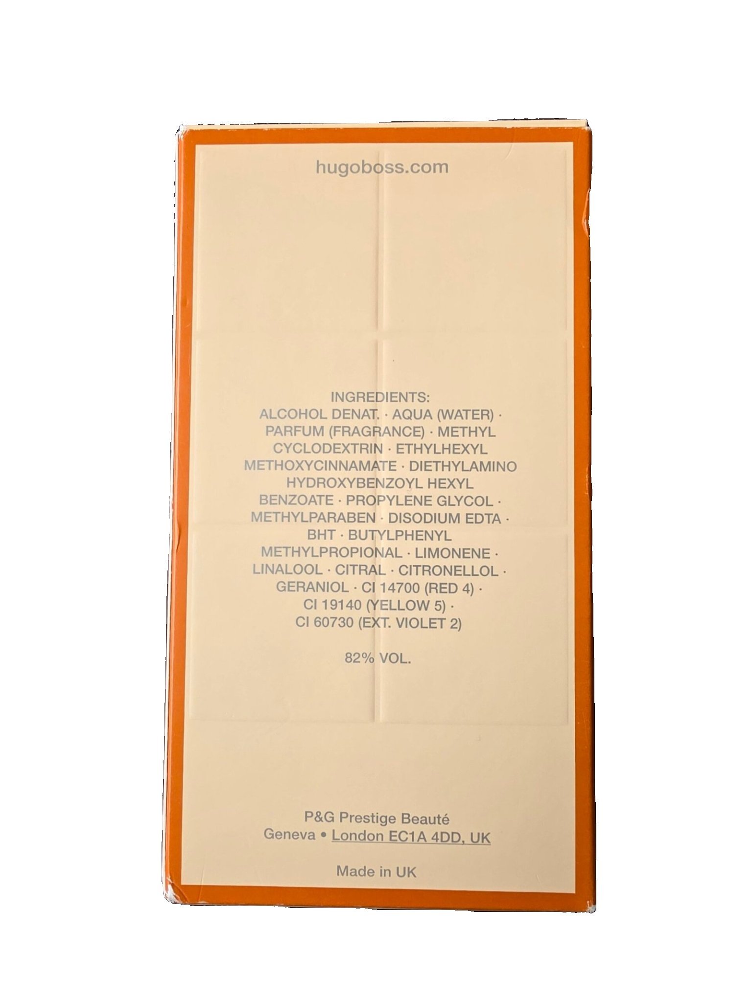 Hugo Boss Boss Orange Feel Good Summer EDT 100ml Hugo Boss Boss Orange Feel Good Summer EDT 100ml. Back of the box photo.